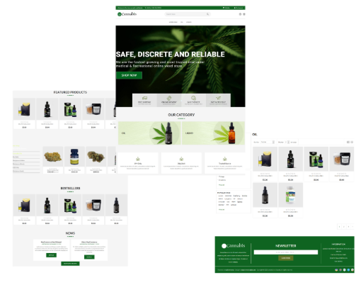 قالب فروشگاهی Cannabis ناپ‌کامرس - نمونه