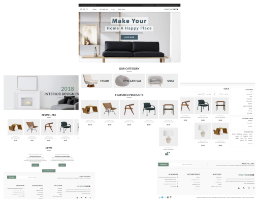 قالب فروشگاهی Furniture Deco ناپ‌کامرس - نمونه
