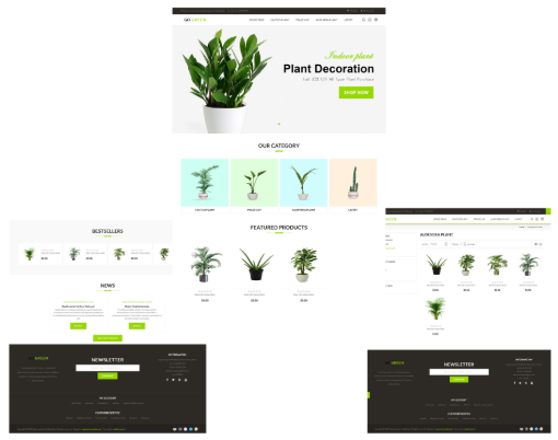 قالب فروشگاهی Go Green Plants ناپ‌کامرس - نمونه